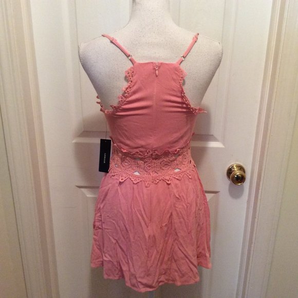 Lulu's Pink Lace Trim Dress - Picture 8 of 13